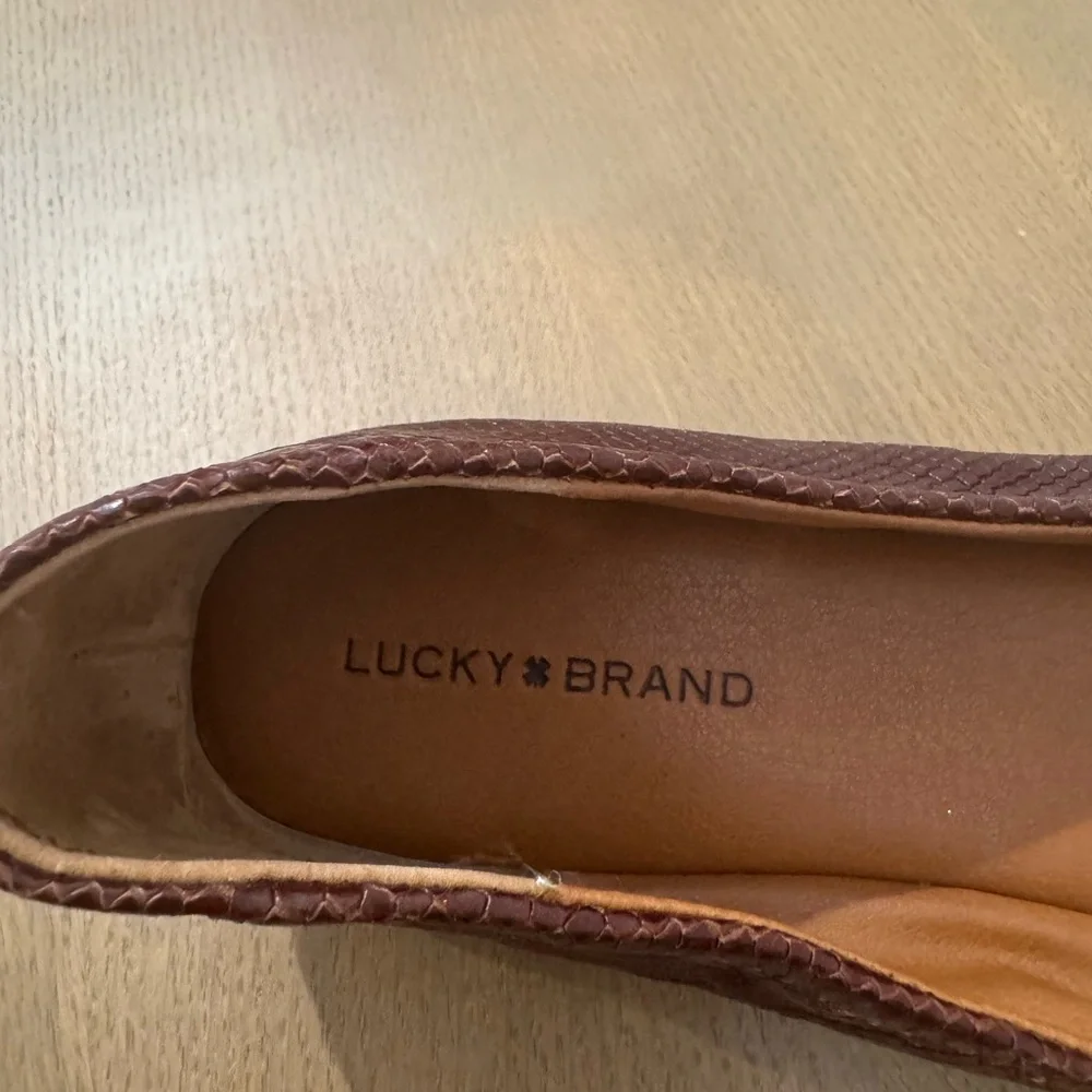 Lucky Brand Emmie Brown Textured Women's Ballet Flats Size 11M NWOT - Picture 4 of 9